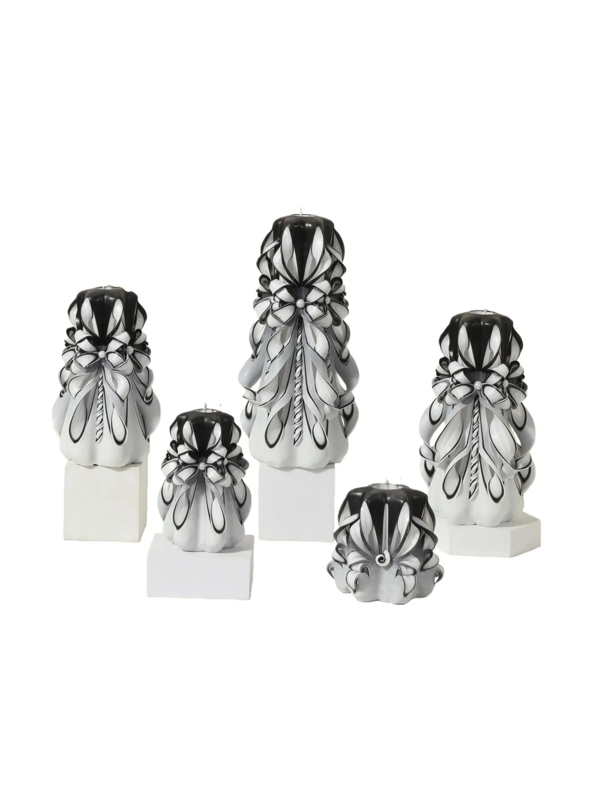 Decorative carved candle collection for export-ready boutique retail projects
