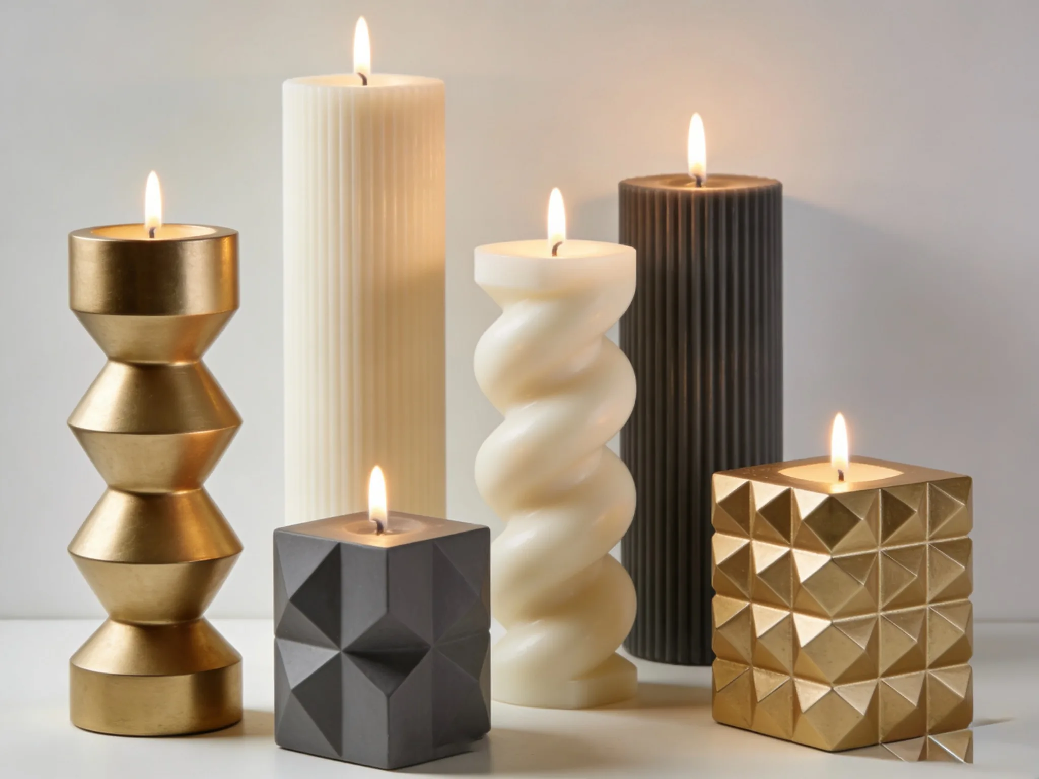 Mixed sculptural candle shapes