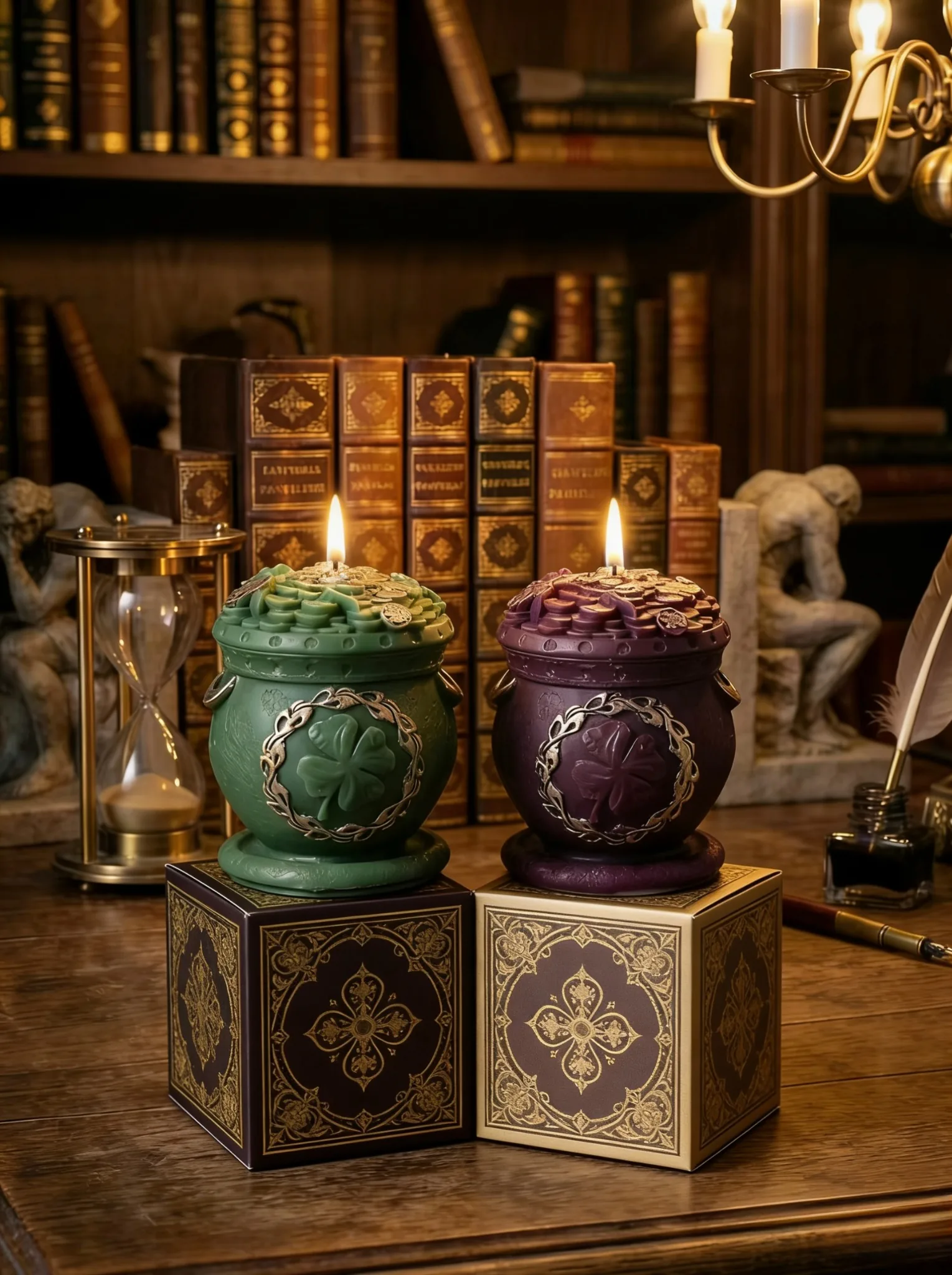 Tarot candle with gift boxes
